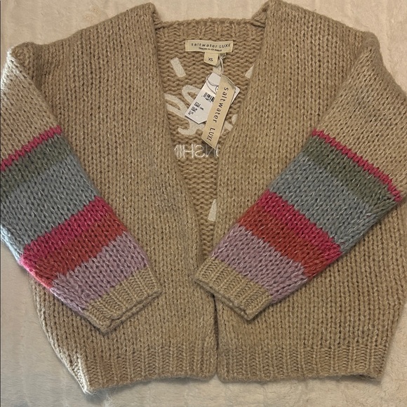Saltwater Luxe "Hello Sunshine " Colorful Knit Cardigan Size XS NWT - Picture 2 of 10